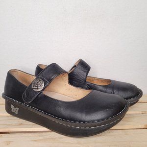 Alegria Paloma Black Leather Memory Foam Mary Jane Comfort Shoes 39